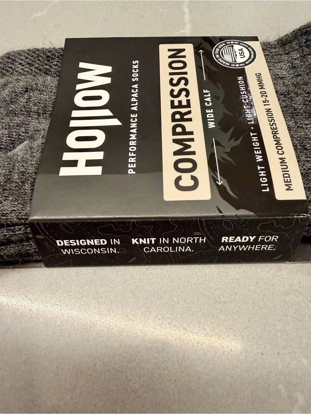 Hollow Performance Alpaca Compression Socks - Gray - Men